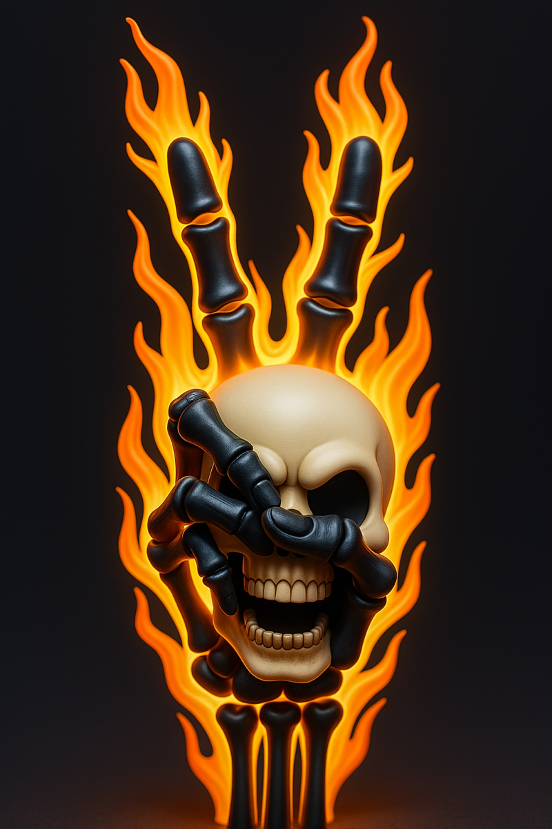 Ghost Rider With Peace Sign 3D Принт Модель .c4d .max .obj .3ds .fbx .stl .blend