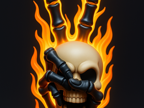 Ghost Rider With Peace Sign 3D Принт Модель