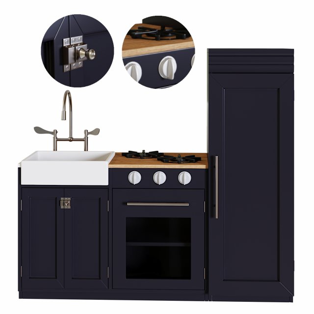 Chelsea All-in-1 Play Kitchen 2020 3D Model .c4d .max .obj .3ds .fbx .stl .blend 