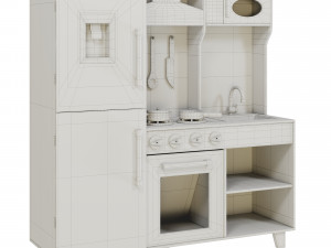 Kitchen Corner Deluxe Pink Wooden Kitchen 3D मॉडल