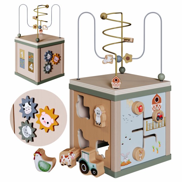Little Dutch Activity Cube Little Farm 3D 모델 .c4d .max .obj .3ds .fbx .stl .blend 