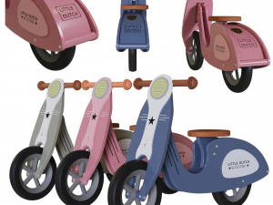 Маленький голландський дерев'яний самокат 3D Модель