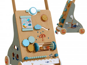 Wooden Baby Push Walker Activity Center Toys 3D Модель