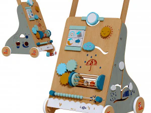 Wooden Baby Push Walker Activity Center Toys 3D Model