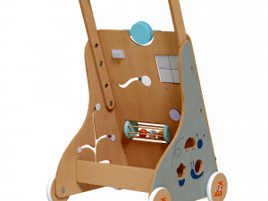 Wooden Baby Push Walker Activity Center Toys 3D 모델