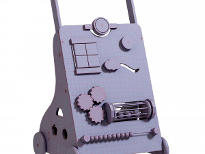 Wooden Baby Push Walker Activity Center Toys 3D 모델