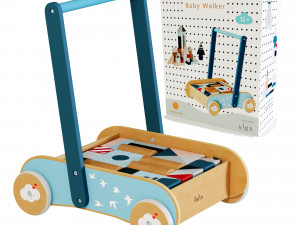 Wooden Baby Push Walker Activity Center toys 3D Модель