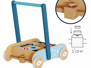 Wooden Baby Push Walker Activity Center toys 3D Model