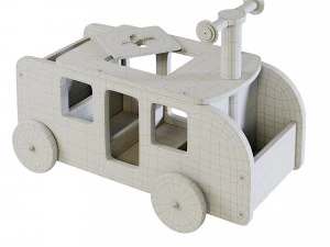 Wooden Bus Toy 3D Model