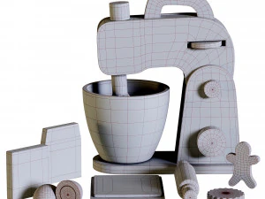 Wooden Play Food Stand Mixer 3D Model