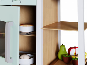 Wooden Play Kitchen Set 2 3D Model