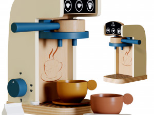 Wooden Toys Coffee Maker Toy Esoresso Machine Playset 3D Модель