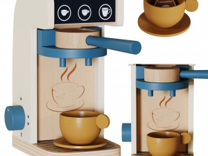 Wooden Toys Coffee Maker Toy Esoresso Machine Playset Modello 3D