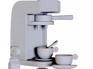 Brinquedos de madeira cafeteira brinquedo m&aacute;quina de caf&eacute; expresso playset Modelo 3D