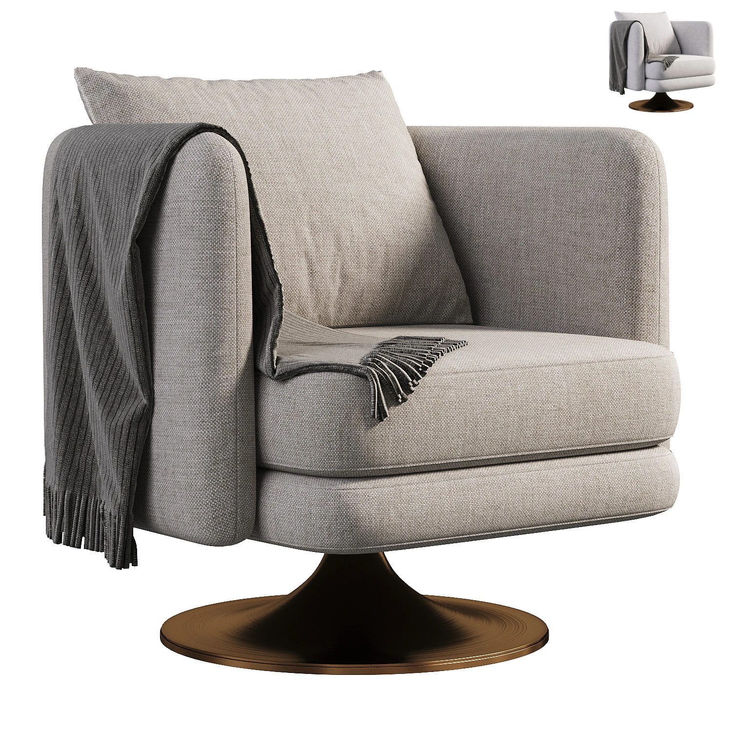 Aubum Armchair 3D Model .c4d .max .obj .3ds .fbx .stl .blend 