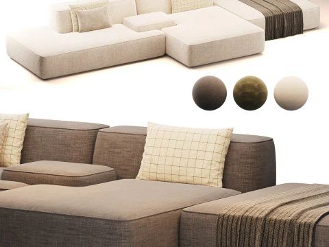 좌석을 결합할 수 있는 클라우드 소파 3D 모델