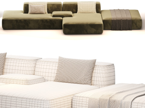 Cloud Sofa with combinable seats 3D Модель