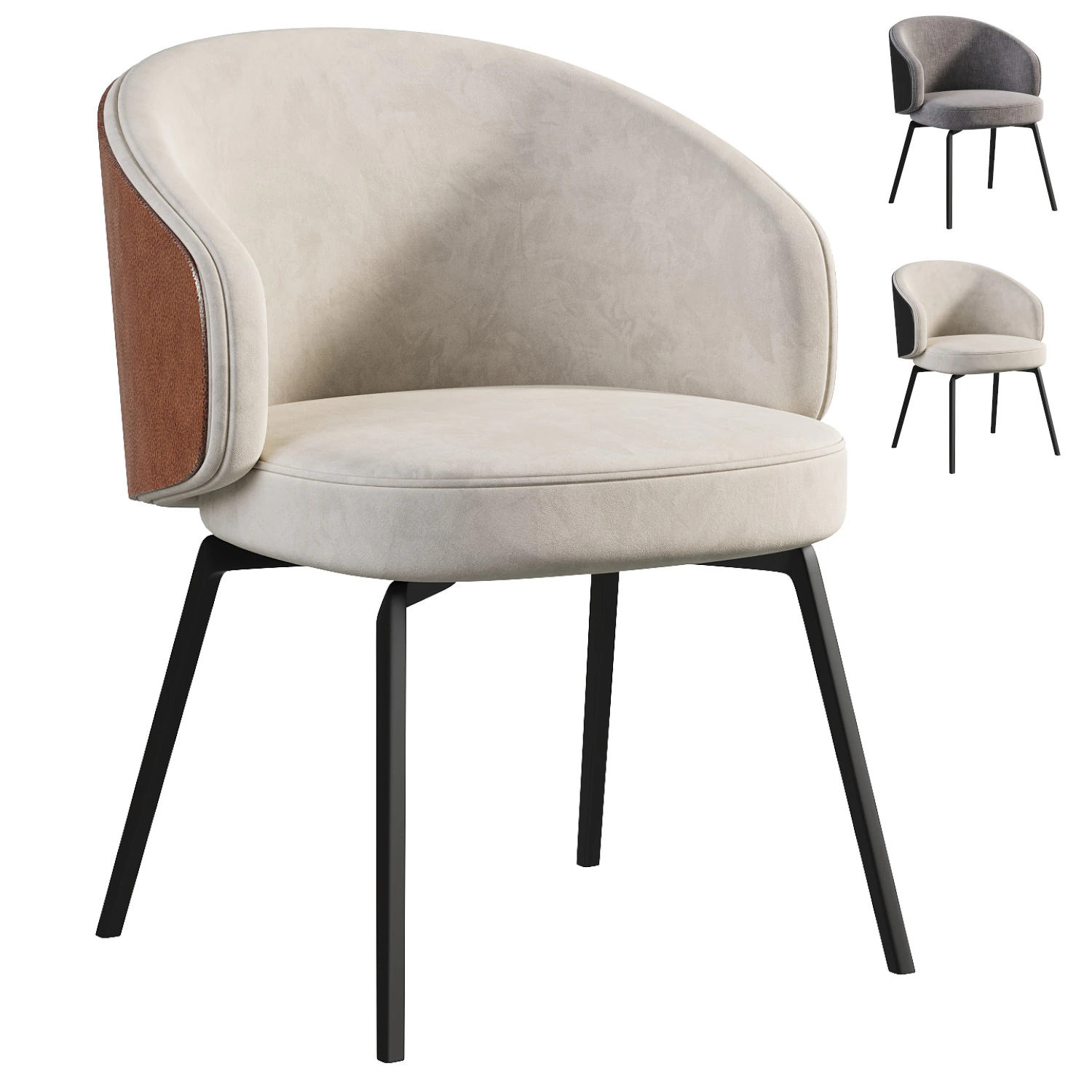 Dining Chair Camerota 3D Model .c4d .max .obj .3ds .fbx .stl .blend 