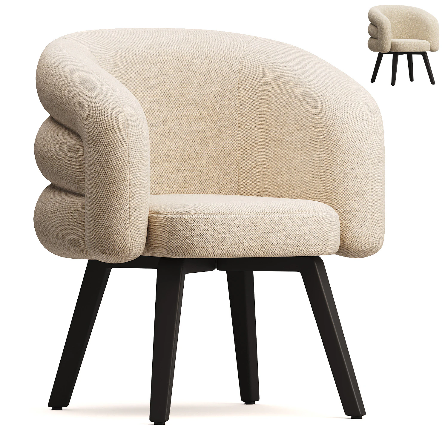 Dining Chair Novelle 3D Model .c4d .max .obj .3ds .fbx .stl .blend