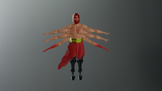 SIX-ARMED SPARTAN WARRIOR 3D Model .c4d .max .obj .3ds .fbx .stl .blend 