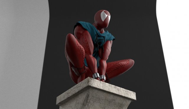 Scarlet Spider 3D 프린트 모델 .c4d .max .obj .3ds .fbx .stl .blend 