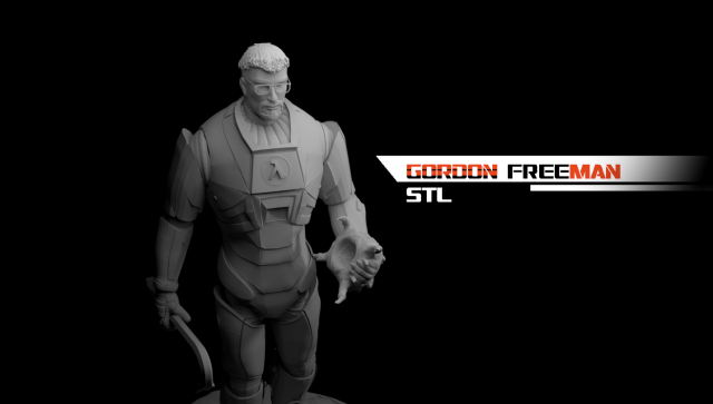 Gordon Freeman Half Life STL 3Dプリントモデル .c4d .max .obj .3ds .fbx .stl .blend 