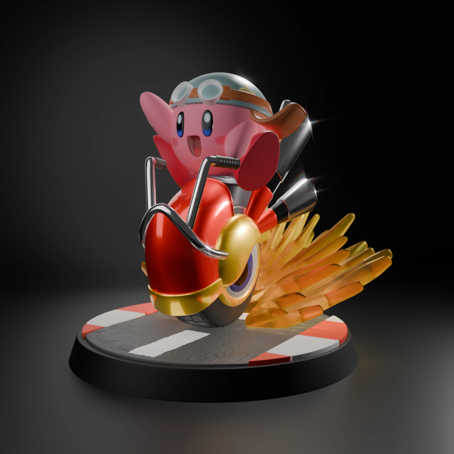 Kirby Wheelie 3D Print Model .c4d .max .obj .3ds .fbx .stl .blend