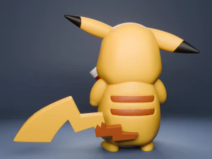Sad Pikachu with Ketchup 3D Print Model