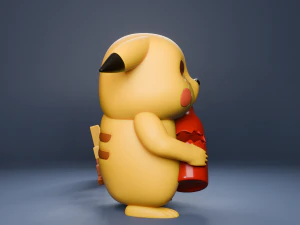 Sad Pikachu with Ketchup 3D Print Model