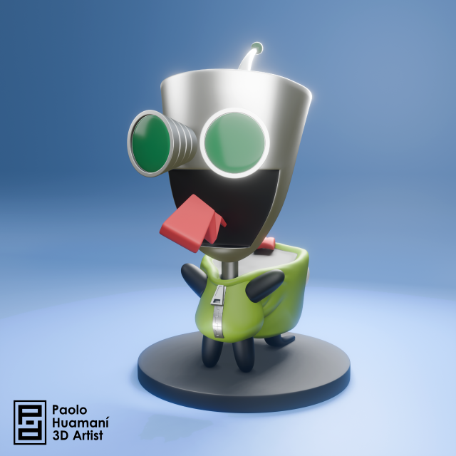 GIR - Invader Zim 3D Print Model .c4d .max .obj .3ds .fbx .stl .blend 
