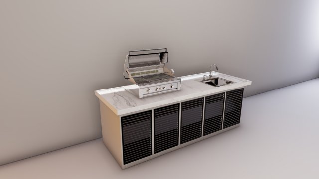 Bbq grill roof garden low-poly b 3D 모델 .c4d .max .obj .3ds .fbx .stl .blend 