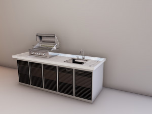 Bbq grill roof garden low-poly b 3D 모델