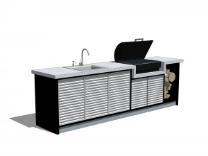 Barbecue sul tetto da giardino low-poly Modello 3D