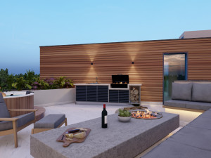 Bbq grill roof garden low-poly 3D Модель