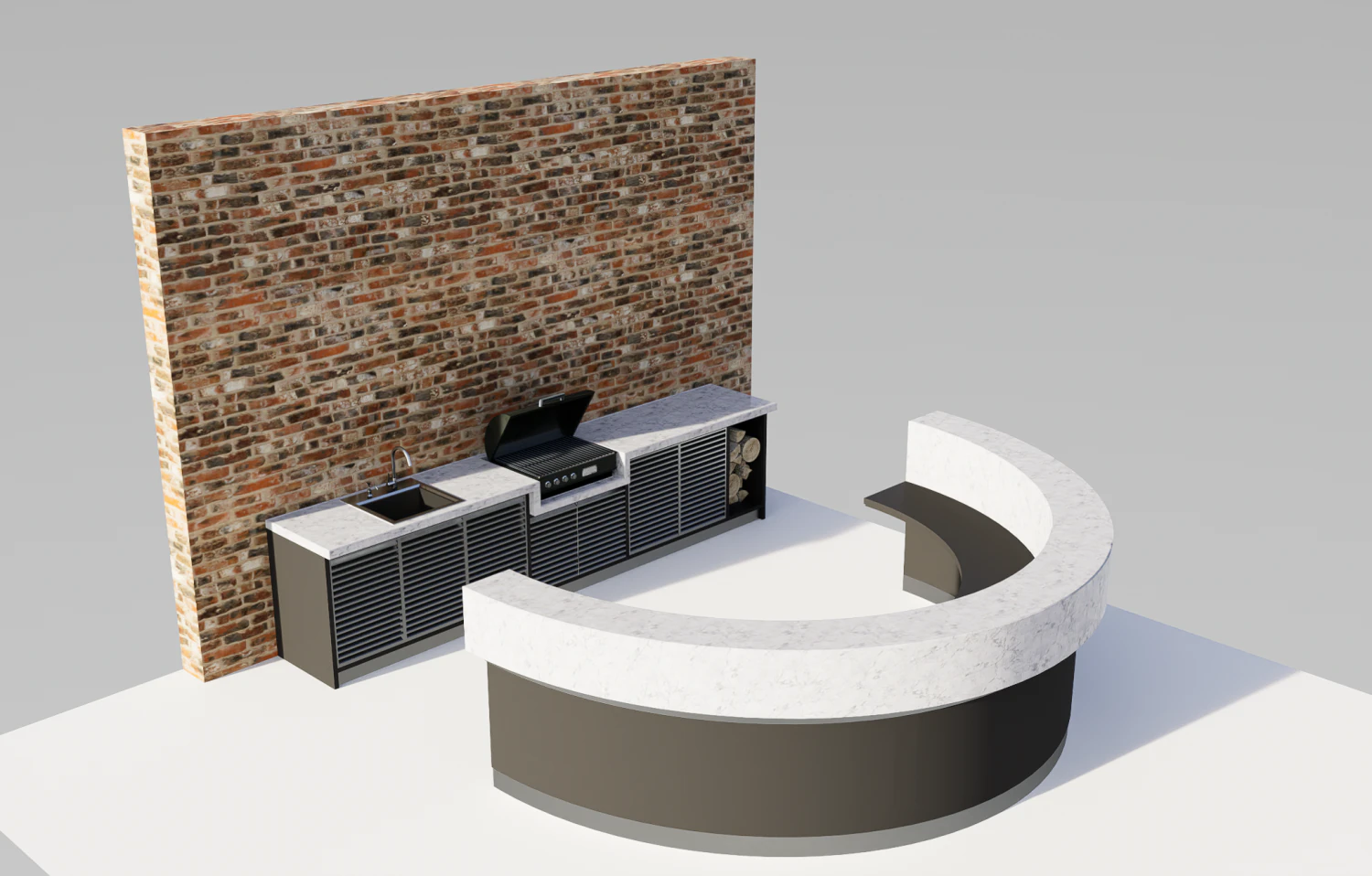 Barbeque barbecue bbq island 3D Model .c4d .max .obj .3ds .fbx .stl .blend