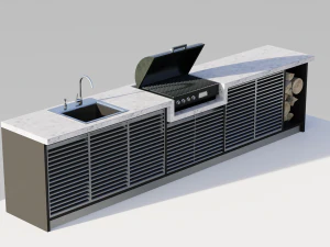 Barbeque barbecue bbq island 3D Model