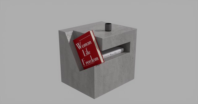 Cubic Minimal concrete side table Modèle 3D .c4d .max .obj .3ds .fbx .stl .blend 