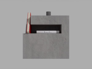 Cubic Minimal concrete side table Modèle 3D