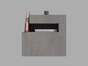 Cubic Minimal concrete side table 3D Model