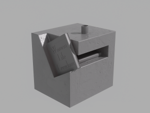 Cubic Minimal concrete side table Modèle 3D