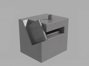 Cubic Minimal concrete side table 3D Model