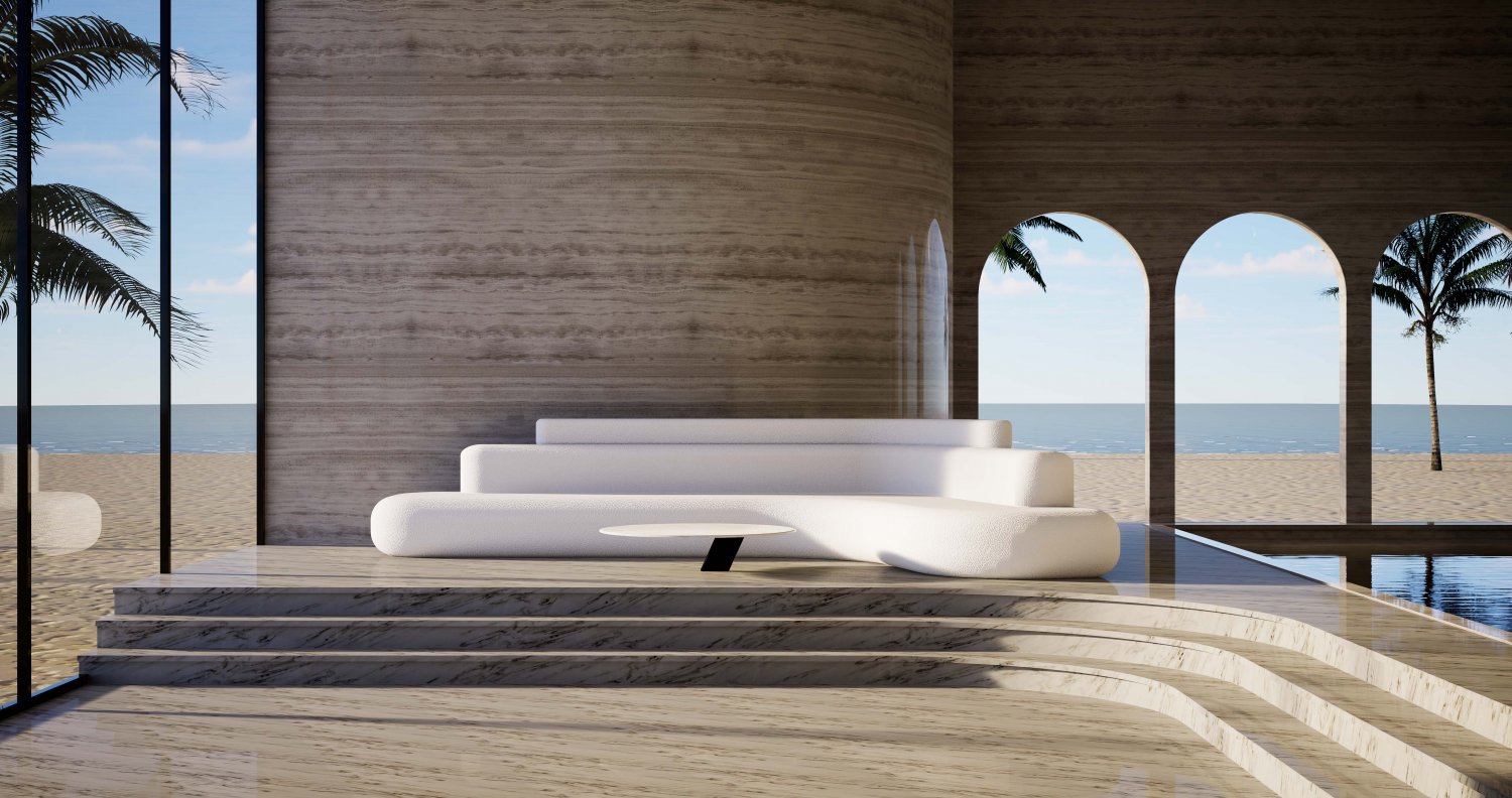 Curved sofa 3D in 3DExport