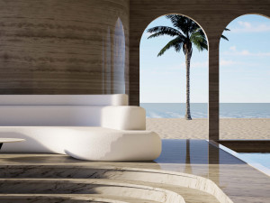 Curved sofa 3D Model