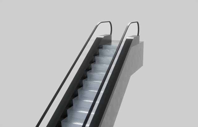 Escalator stairs 3D 모델 .c4d .max .obj .3ds .fbx .stl .blend 
