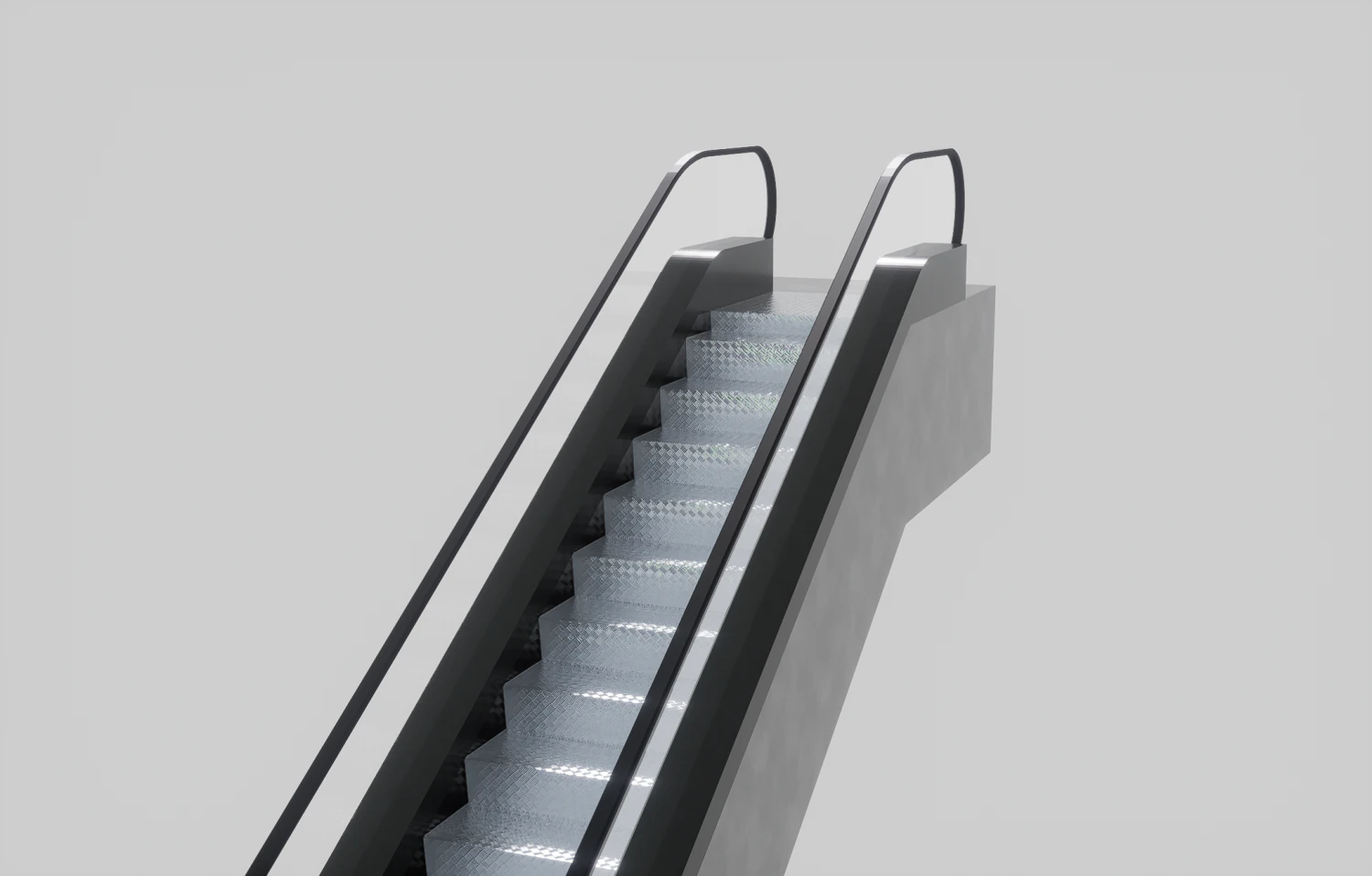 Escalator stairs 3D Model .c4d .max .obj .3ds .fbx .stl .blend 