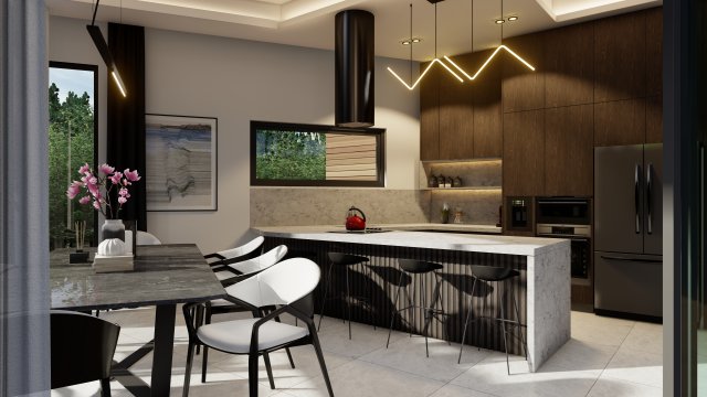 Kitchen Modern Set 3D Model .c4d .max .obj .3ds .fbx .stl .blend 
