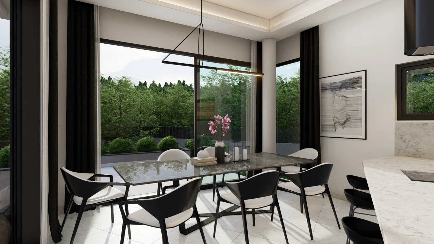 Modern chandelier pendant 3D Model .c4d .max .obj .3ds .fbx .stl .blend