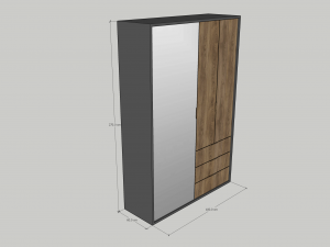 Modern Wardrobe with mirror 3D 모델