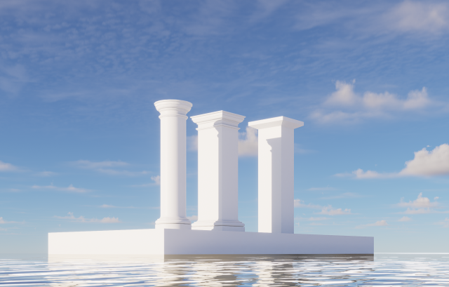 Classic columns 3D Модель .c4d .max .obj .3ds .fbx .stl .blend 