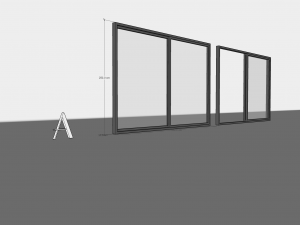 Sliding metal door A Modello 3D